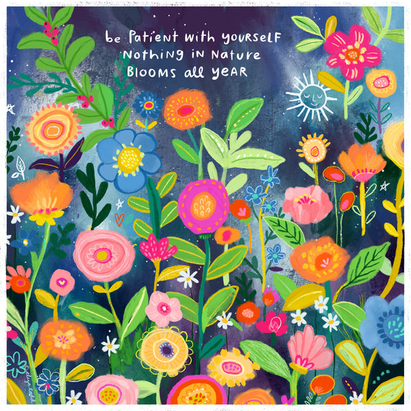 Be Patient with Yourself - 5x5 Inch Square Greeting Card