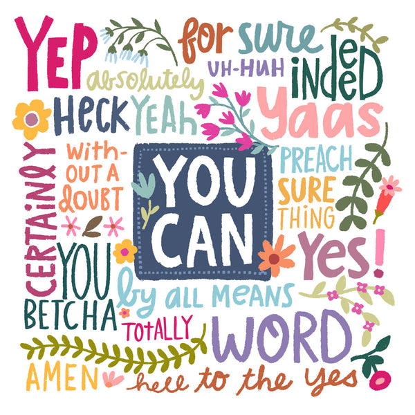 5x5 greeting cards by Eliza Todd featuring a variety of affirmations