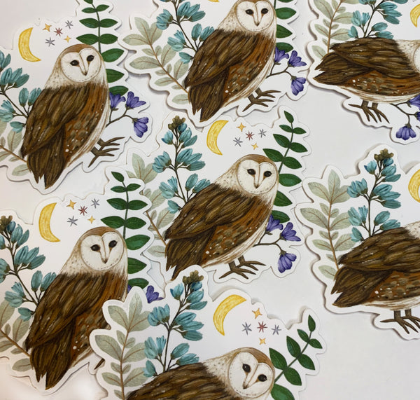 Owl and Moon Stickers