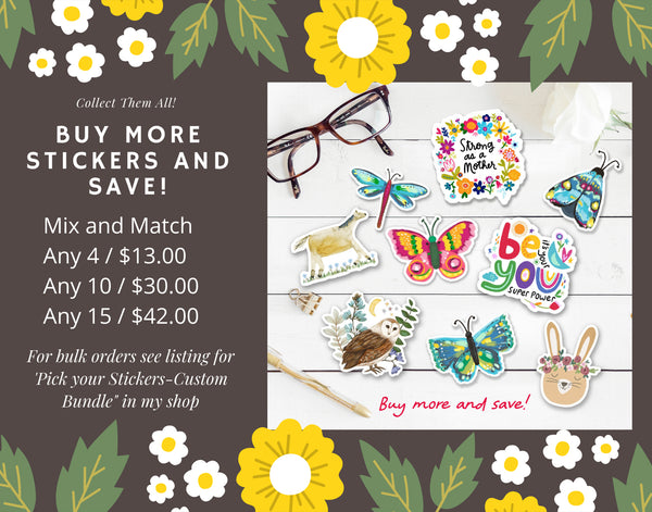 Floral Bouquet - Matte Laminate Decorative Stickers