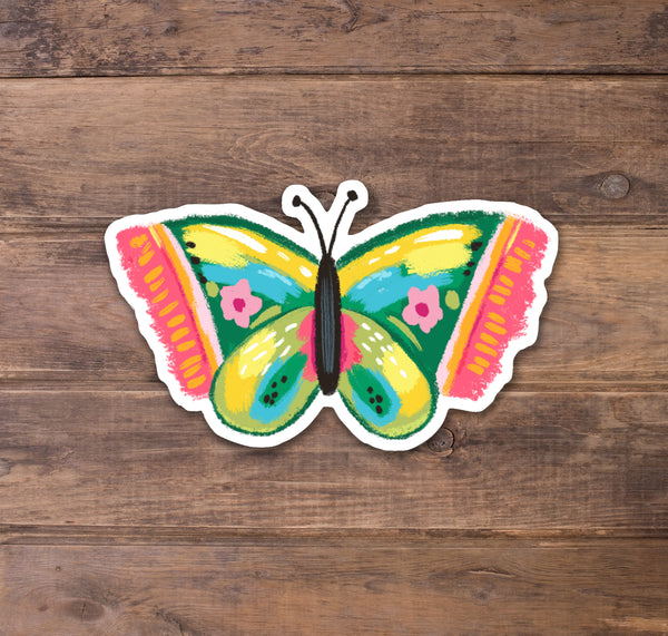 Yellow and Green Butterfly Stickers