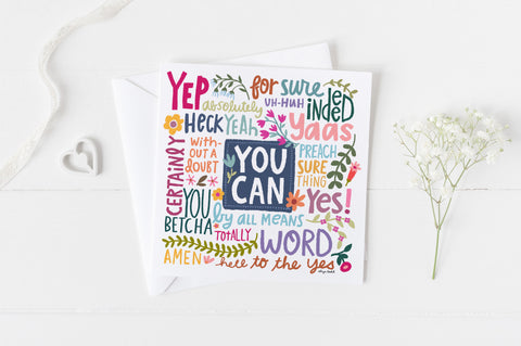 5x5 greeting cards by Eliza Todd featuring a variety of affirmations