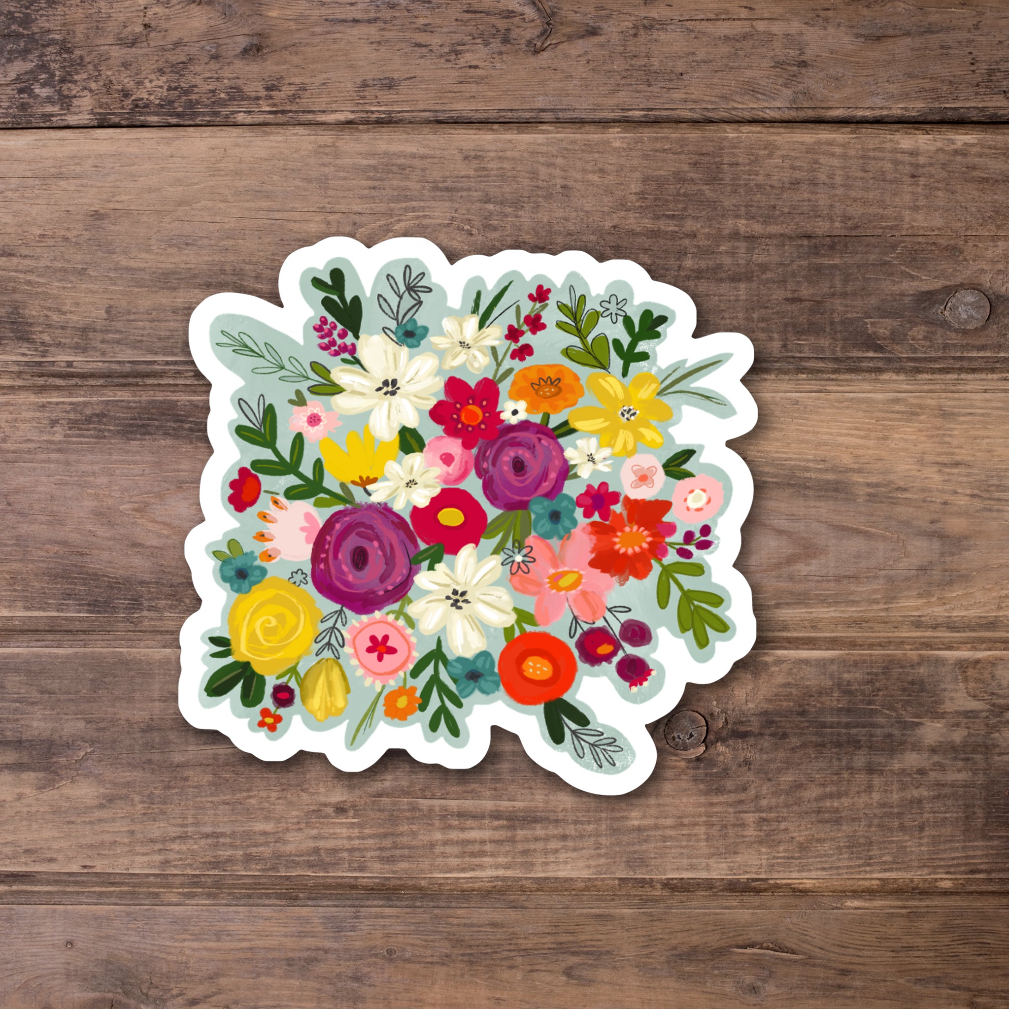 Floral Bouquet - Matte Laminate Decorative Stickers