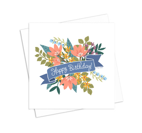 Happy Birthday Bouquet- 5x5 Greeting Card