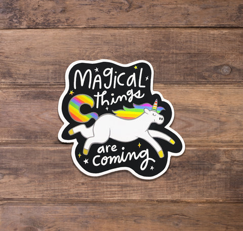 Magical Things Reflective Rainbow Unicorn - Matte Laminate Stickers