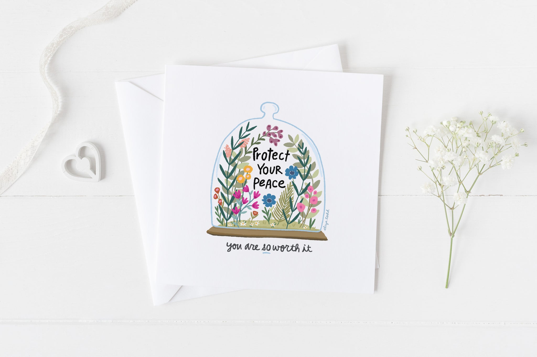 Protect Your Peace - Greeting Cards - 5x5 Inch Square