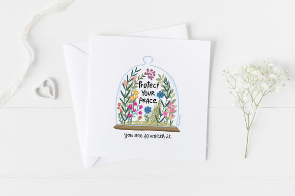 Protect Your Peace - Greeting Cards - 5x5 Inch Square